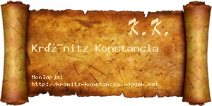 Kránitz Konstancia névjegykártya
